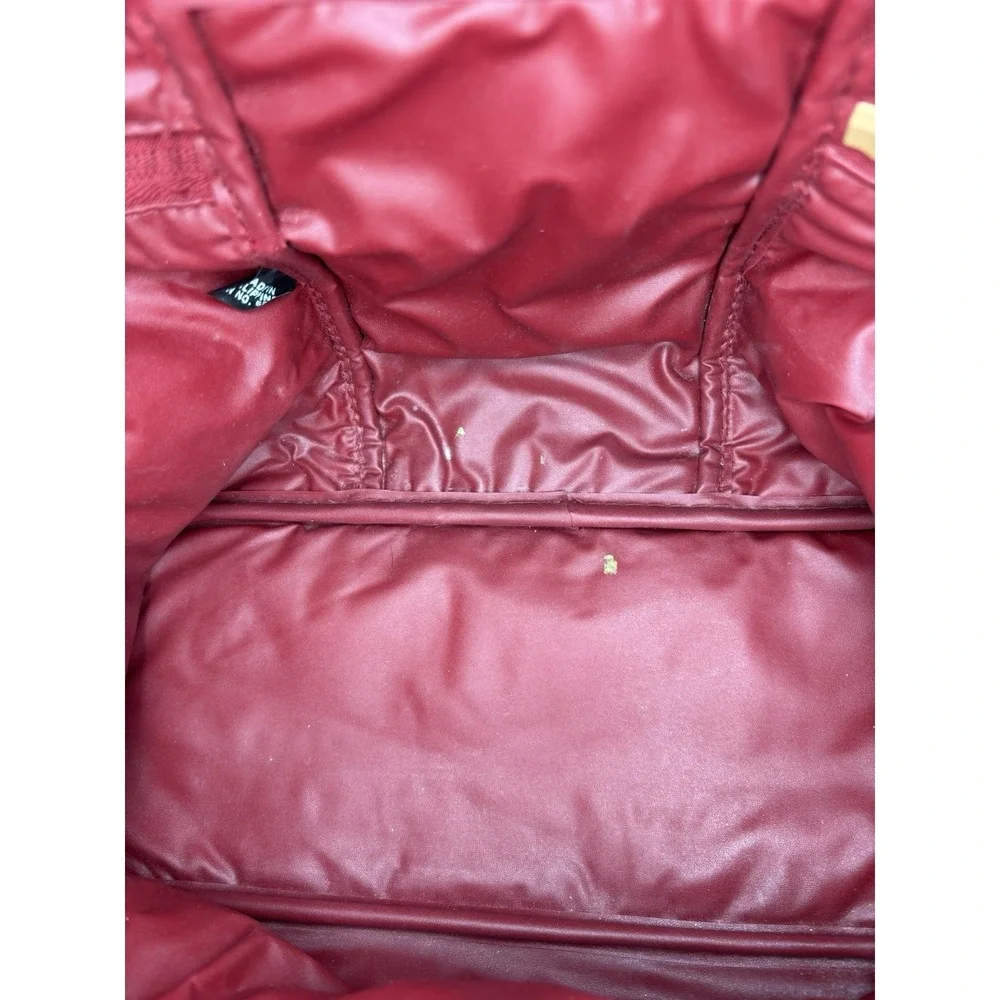 VTG Red Cheetah Print Fabric Makeup Bag & Case Set with Zipper and Handle
